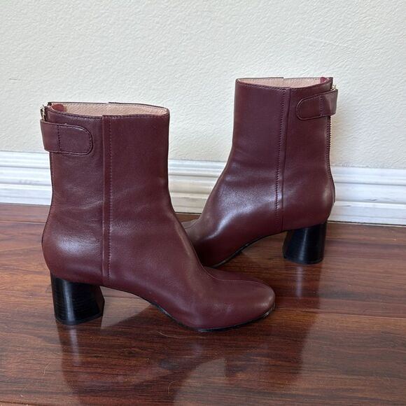 Joie Ramet Bordeaux Ankle Leather Boots Size 5.5 - Picture 5 of 11